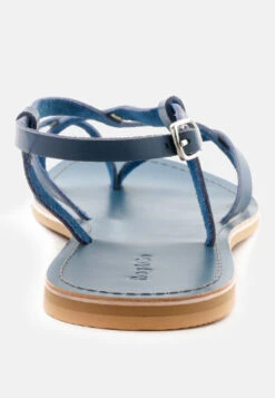 RITA Blue Strappy Flat Leather Sandals -Rag & Co Shop RITABlueStrappyFlatLeatherSandals RCSH1852 Blue 7