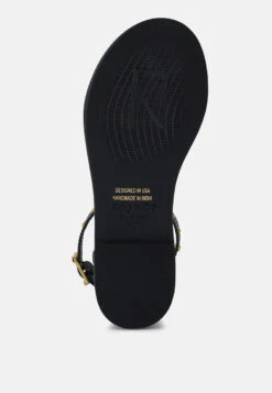 ROSEMARY Buckle Straps Black Flat Sandals -Rag & Co Shop ROSEMARYBuckleStrapsBlackFlatSandals RCSH4094 BLACK 8