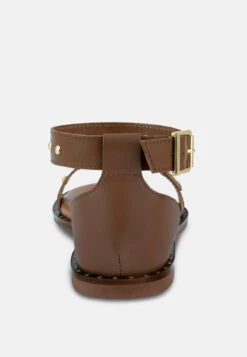 ROSEMARY Buckle Straps Tan Flat Sandals -Rag & Co Shop ROSEMARYBuckleStrapsTanFlatSandals RCSH4094 TAN 6
