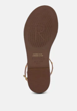 ROSEMARY Buckle Straps Tan Flat Sandals -Rag & Co Shop ROSEMARYBuckleStrapsTanFlatSandals RCSH4094 TAN 8