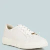 SCHICK Lace Up Leather Sneakers In White -Rag & Co Shop SCHICKLaceUpLeatherSneakersInWhiteWhiteRCSH4203White White 1 1