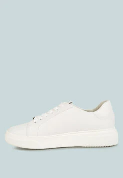 SCHICK Lace Up Leather Sneakers In White -Rag & Co Shop SCHICKLaceUpLeatherSneakersInWhiteWhiteRCSH4203White White 1 5