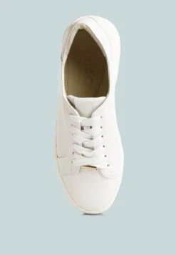 SCHICK Lace Up Leather Sneakers In White -Rag & Co Shop SCHICKLaceUpLeatherSneakersInWhiteWhiteRCSH4203White White 1 7