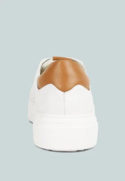 SCHICK Lace Up Leather Sneakers In Tan -Rag & Co Shop SCHICKLaceUpLeatherSneakersinWhiteTanRCSH4203White Tan 7