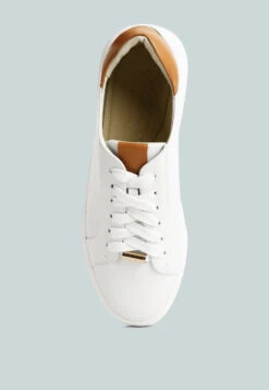 SCHICK Lace Up Leather Sneakers In Tan -Rag & Co Shop SCHICKLaceUpLeatherSneakersinWhiteTanRCSH4203White Tan 8