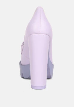 CORINNE Lilac Chain Embellished Chunky Loafers -Rag & Co Shop SH4184Lilac 3