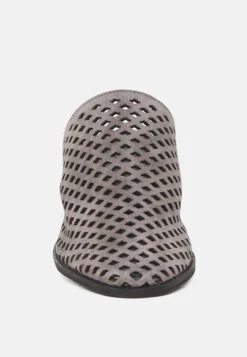 SIA Stacked Heel Laser-Cut Mules -Rag & Co Shop SIAStackedHeelLaser CutMules RCSH1873 Grey 6