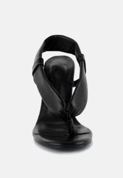 SINGLES Black Stiletto Heel Thong Sandals 11 SINGLES Black Stiletto Heel Thong Sandals -Rag & Co Shop SINGLESBlackHighHeeledThongSandals RCSH3037 black 8