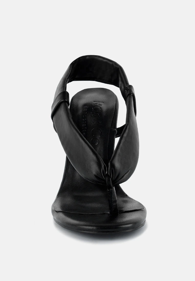 SINGLES Black Stiletto Heel Thong Sandals 5 SINGLES Black Stiletto Heel Thong Sandals - Image 3