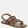 SLOANA Tan Strappy Flat Sandals