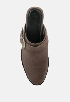 TARRAH Grey Stacked Heel Mules With Adjustable Buckle -Rag & Co Shop TARRAHGreyStackedHeelMuleswithAdjustableBuckle RCSH1863 Grey 5 78318ed4 90bb 46f9 b2e1 da2822920bb5