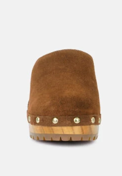 TULLEY Suede Clogs Mules In Tan -Rag & Co Shop TULLEYSuedeClogMulesinTan RCSH2781 Tan 10