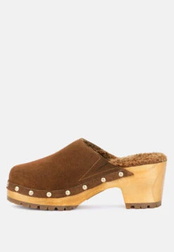 TULLEY Suede Clogs Mules In Tan -Rag & Co Shop TULLEYSuedeClogMulesinTan RCSH2781 Tan 3