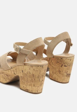 ULLA High Heeled Block Sandal In Nude -Rag & Co Shop ULLAHighHeeledBlockSandalinNude RCSH2474 Nude 4