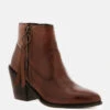 VIVIANA Brown Ankle Boots With Zipper