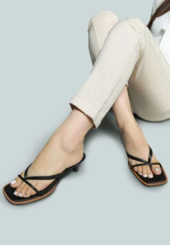 WINSLET Heeled Thong Sandal In Black -Rag & Co Shop WINSLETHeeledThongSandalinBlack RCSH2380Black 6