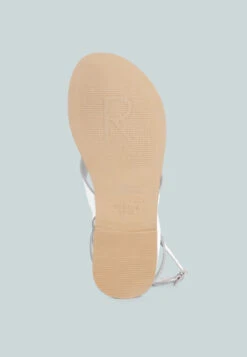 WRAP-UP Tie Around White Flat Sandals -Rag & Co Shop WRAPUPTieUpThongLeatherFlatsinWhite RCSH2861 9