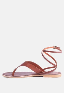 WRAP-UP Tie Around Tan Flat Sandals -Rag & Co Shop WRAPUPTiearoundTanFlatSandals RCSH2861 Tan 8