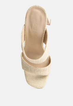 Alodia Slim Block Heel Sandals In Natural -Rag & Co Shop alodiaSlimblockheelsandals RCSH4169 natural 3