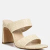 Alodia Slim Block Heel Sandals In Natural