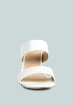 Alodia Slim Block Heel Sandals In White -Rag & Co Shop alodiaSlimblockheelsandalsinWhite RCSH4169 White 1