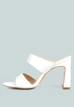 Alodia Slim Block Heel Sandals In White -Rag & Co Shop alodiaSlimblockheelsandalsinWhite RCSH4169 White 2