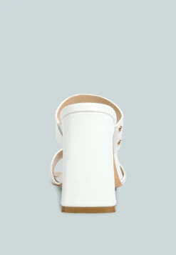 Alodia Slim Block Heel Sandals In White -Rag & Co Shop alodiaSlimblockheelsandalsinWhite RCSH4169 White 4