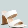 Alodia Slim Block Heel Sandals In White