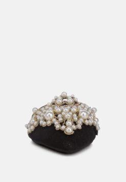 ASTRE Pearl Embellished Shimmer Mules In Black -Rag & Co Shop astrepearlembellishedshimmermules RCSH3110 black 4