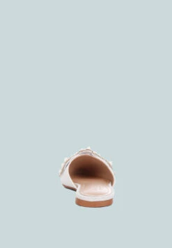 ASTRE Pearl Embellished Shimmer Mules In White -Rag & Co Shop astrepearlembellishedshimmermules RCSH3110 white 9