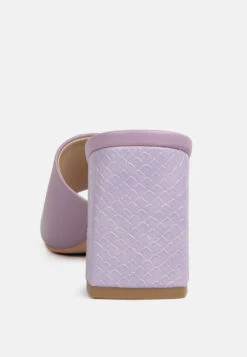 Audriana Lilac Textured Block Heel Sandals -Rag & Co Shop audrianatexturedblockheelsandals RCSH4170 lilac 4