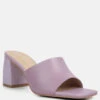 Audriana Lilac Textured Block Heel Sandals