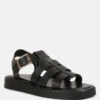DACOSTA Genuine Leather Gladiator Flatform Sandals In Black -Rag & Co Shop dacostagenuineleathergladiatorplatformsandals RCSH4261 black 7