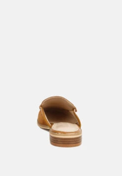 EDMANDA Tassle Detail Leather Mules In Light Tan -Rag & Co Shop edmandatassledetailleathermules RCSH4128 light tan 7