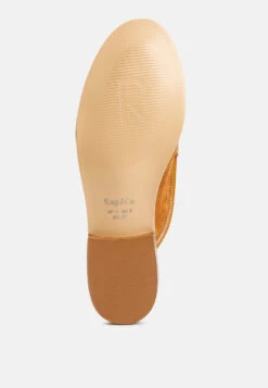 EDMANDA Tassle Detail Leather Mules In Light Tan -Rag & Co Shop edmandatassledetailleathermules RCSH4128 light tan 9
