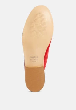 EDMANDA Tassle Detail Leather Mules In Red -Rag & Co Shop edmandatassledetailleathermules RCSH4128 red 9