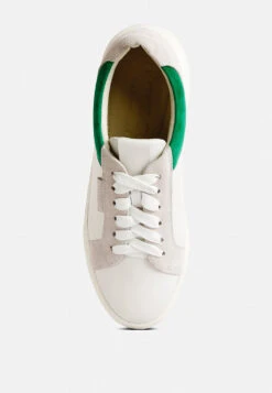 ENDLER Color Block Leather Sneakers In Green -Rag & Co Shop endlercolorblockleathersneakers RCSH4205 green 3