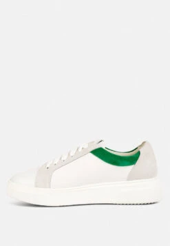 ENDLER Color Block Leather Sneakers In Green -Rag & Co Shop endlercolorblockleathersneakers RCSH4205 green 7