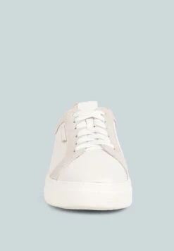 ENDLER Color Block Leather Sneakers In White -Rag & Co Shop endlercolorblockleathersneakers RCSH4205 off white 5