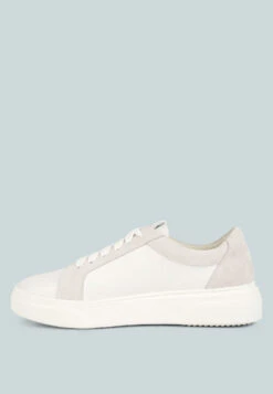 ENDLER Color Block Leather Sneakers In White -Rag & Co Shop endlercolorblockleathersneakers RCSH4205 off white 6