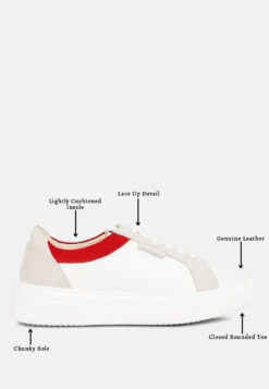 ENDLER Color Block Leather Sneakers In Red -Rag & Co Shop endlercolorblockleathersneakers RCSH4205 red 1