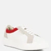 ENDLER Color Block Leather Sneakers In Red
