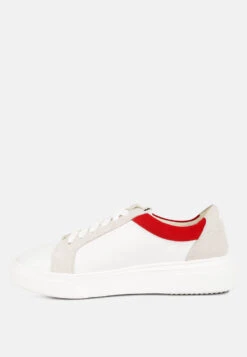 ENDLER Color Block Leather Sneakers In Red -Rag & Co Shop endlercolorblockleathersneakers RCSH4205 red 6