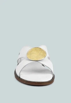 EUDORA Embellished White Slip-ons -Rag & Co Shop eudorabuckleembllishedslipons RCSH4092 white 6