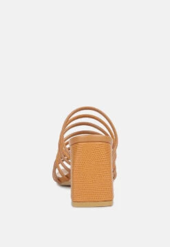 Fairleigh Tan Strappy Slip On Sandals -Rag & Co Shop fairleighstrappysliponsandals RCSH4191 Tan 5