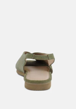 GRETCHEN Green Slingback Flat Sandals -Rag & Co Shop gretchenmustardslingbackflatsandals RCSH2032 green 8