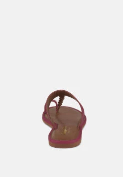 HARRIS Fuchsia Toe Ring Braided Slip Ons -Rag & Co Shop harrisfuchsiatoeringbraidedslipons RCSH4097 fuchsia 2