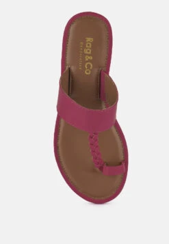 HARRIS Fuchsia Toe Ring Braided Slip Ons -Rag & Co Shop harrisfuchsiatoeringbraidedslipons RCSH4097 fuchsia 3