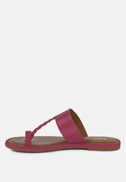 HARRIS Fuchsia Toe Ring Braided Slip Ons -Rag & Co Shop harrisfuchsiatoeringbraidedslipons RCSH4097 fuchsia 6
