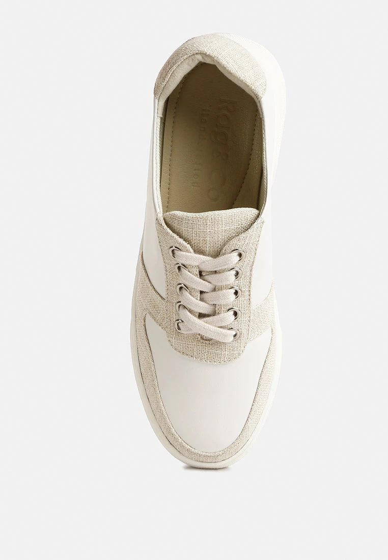 KJAER Dual Tone Leather Sneakers In Off White 7 KJAER Dual Tone Leather Sneakers In Off White - Image 6